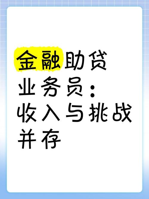 金融助贷业务员:收入与挑战并存